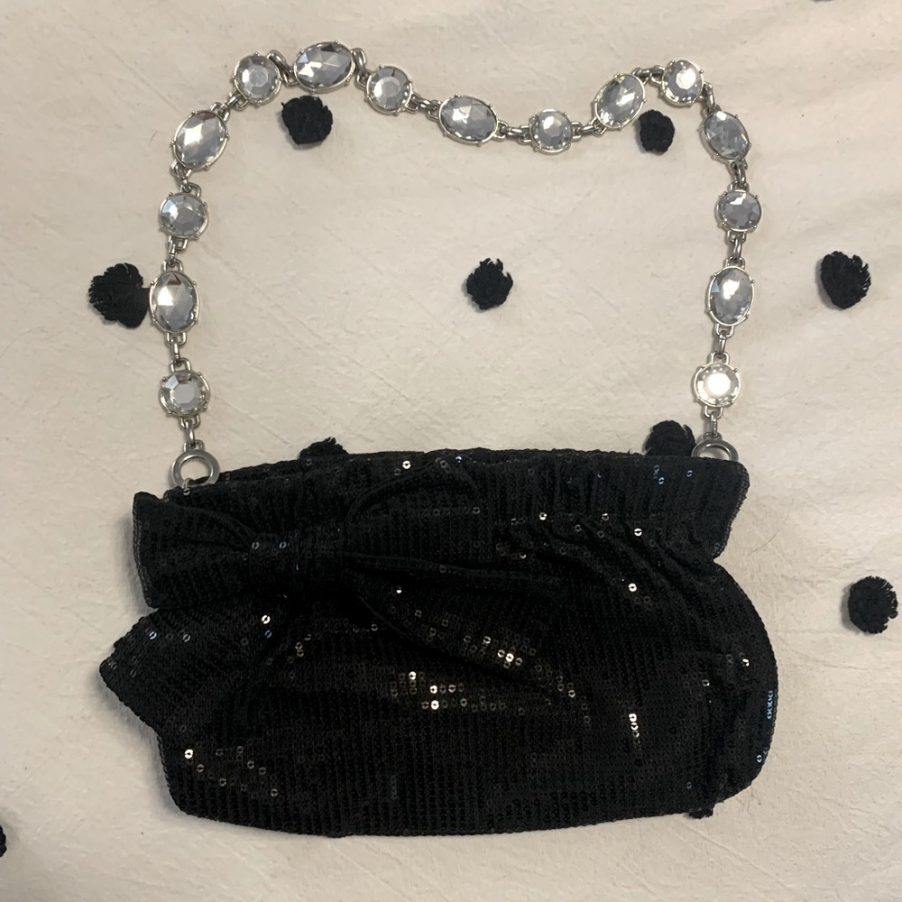 ⭐️ FINAL PRICE ⭐️ WHBM Sequin Formal Clutch Bag with Jeweled Strap